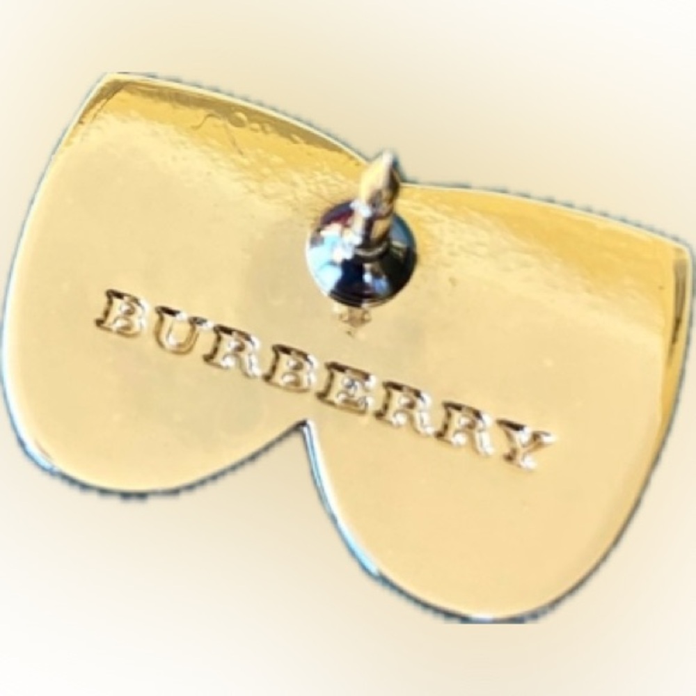 BurberryTheater Mask Tragedy and Comedy Brooch Pin Cream & Gold - NEW - Picture 7 of 8